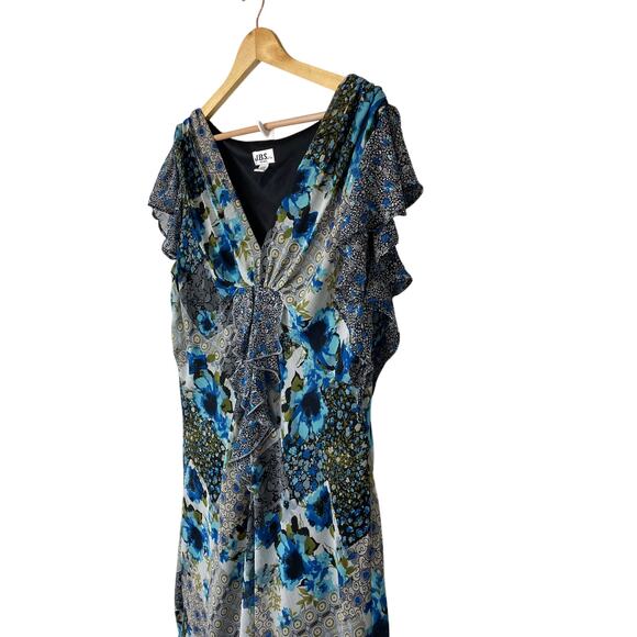 Vintage J.B.S Women's Fairy Midi Dress Size 20 Plus Size Flutter Sleeve Whimsy - Picture 11 of 16